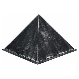 Urna cinerária pirâmide lisa efeito bronze alumínio opaco 5L