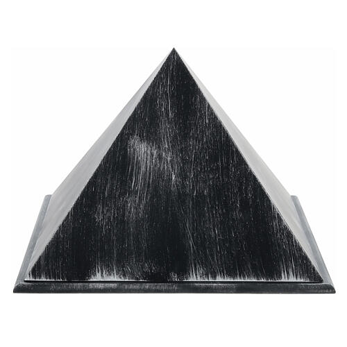 Urna cinerária pirâmide lisa efeito bronze alumínio opaco 5L 3