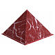 Pyramidal urn, smooth surface with polished red-veined marble finish, 5L s1