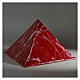 Pyramidal urn, smooth surface with polished red-veined marble finish, 5L s2