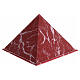 Urne pyramide lisse effet marbre rouge veiné satiné 5 L s1