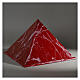 Urne pyramide lisse effet marbre rouge veiné satiné 5 L s2