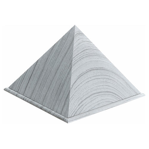 Urne cinéraire pyramide lisse effet chêne blanchi fin. mate 5L 1