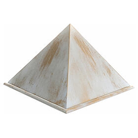 Ascheurne, Pyramidenform, glatte Oberfläche, Bronze-Effekt mit goldfarbenen und weißen Highlights, matt, 5L