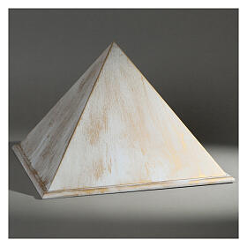 Ascheurne, Pyramidenform, glatte Oberfläche, Bronze-Effekt mit goldfarbenen und weißen Highlights, matt, 5L
