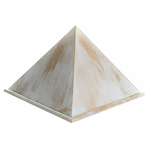 Smooth pyramid urn bronze effect matte white gold 5L 1