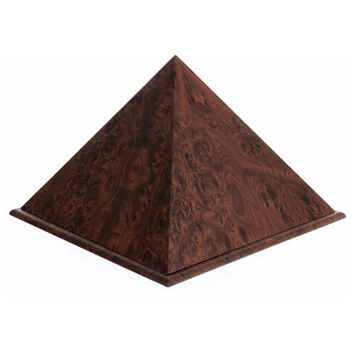 Pyramidal urn, smooth surface with matte root wood finish, 5L 1