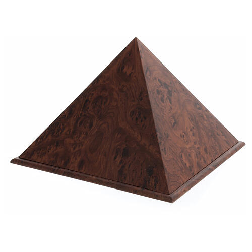 Pyramidal urn, smooth surface with matte root wood finish, 5L 3