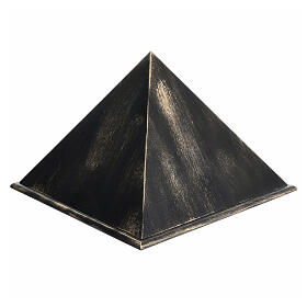 Pyramid cremation urn with matte gold bronze effect 5L