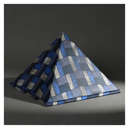 Pyramidal urn, smooth surface with matte checked fabric pattern, 5L 2