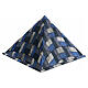 Pyramidal urn, smooth surface with matte checked fabric pattern, 5L s3