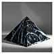 Ascheurne, Pyramidenform, glatte Oberfläche, Effekt von schwarzem Marmor mit weißen Venen, glänzend, 5L s2