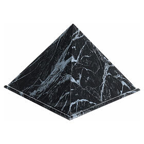 Smooth pyramidal urn, polished black marble effect, 5 L