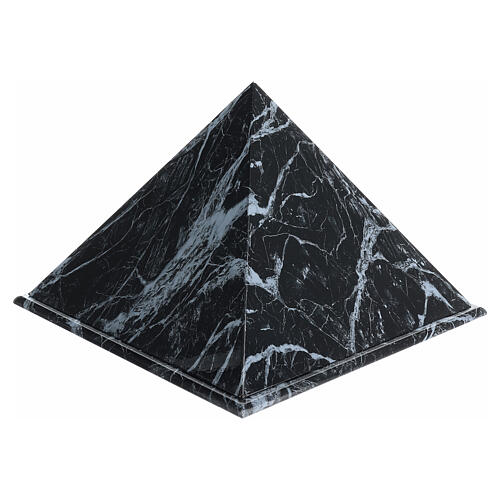 Smooth pyramidal urn, polished black marble effect, 5 L 1