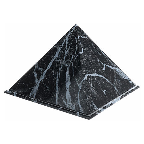 Smooth pyramidal urn, polished black marble effect, 5 L 3