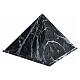 Urne cinéraire pyramide lisse effet marbre noir fin. brillante 5L s3