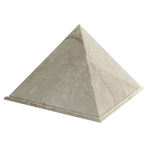 Ascheurne, Pyramidenform, glatte Oberfläche, Botticino-Marmor-Effekt, glänzend, 5L 3