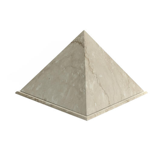 Smooth pyramidal urn, polished Botticino marble effect, 5 L 1