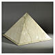 Urna cinerária pirâmide lisa efeito mármore Botticino brilhante 5L s2