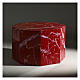 Ascheurne, achteckige Grundform, glatte Oberfläche, Effekt von rotem Marmor mit weißen Venen, glänzend, 5L s2