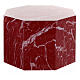 Smooth octogonal urn, polished red-veined marble look, 5L s1