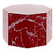 Smooth octogonal urn, polished red-veined marble look, 5L s3