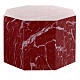 Octagon urn with shiny veined red marble effect 5L s1