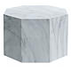 Octagon cremation urn with polished Carrara marble effect 5L s1
