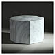 Octagon cremation urn with polished Carrara marble effect 5L s2