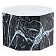 Smooth octogonal urn, polished black marble look, 5L s1