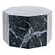 Smooth octogonal urn, polished black marble look, 5L s3