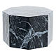 Smooth octagon urn with glossy black marble effect 5L s3