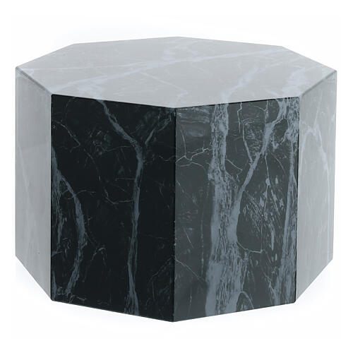 Smooth octogonal urn, polished Guatemala green marble look, 5L 3