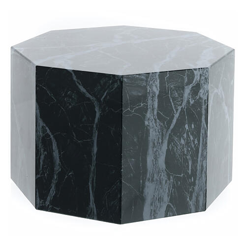 Octagon urn with glossy Guatemala green marble effect 5L 3