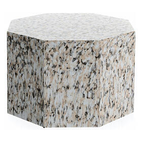Smooth octogonal urn, polished granite look, 5L