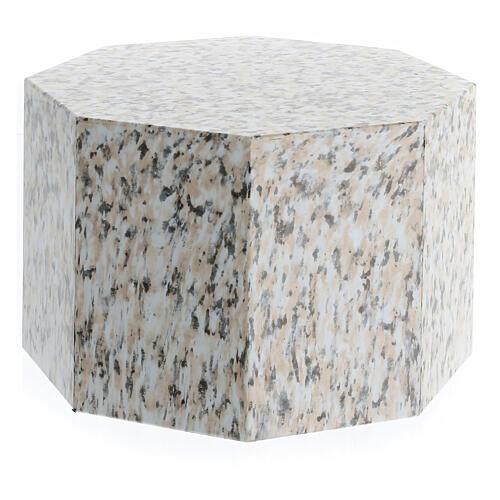 Smooth octogonal urn, polished granite look, 5L 3