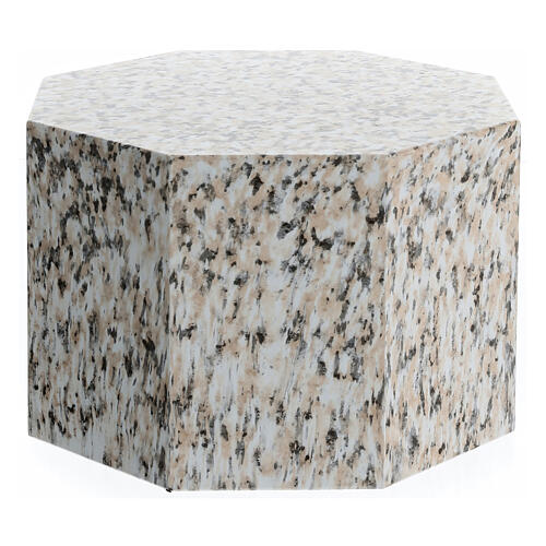 Smooth octagon urn with polished granite effect 5L 1