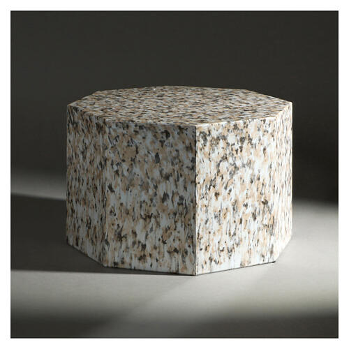 Smooth octagon urn with polished granite effect 5L 2