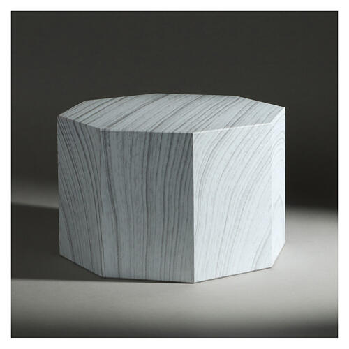 Smooth octogonal urn, matte bleached oak marble look, 5L 2