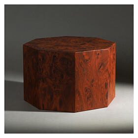 Smooth octogonal urn, matte root wood look, 5L