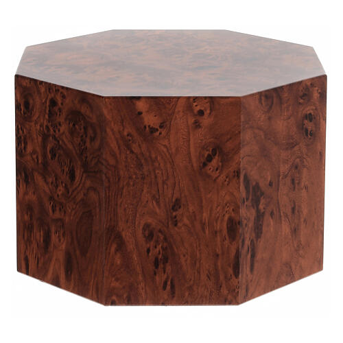 Smooth octogonal urn, matte root wood look, 5L 1