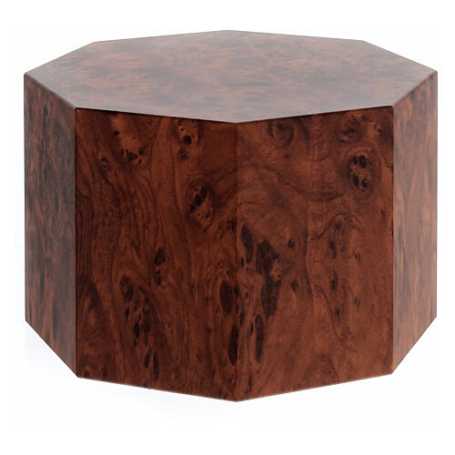 Smooth octogonal urn, matte root wood look, 5L 3