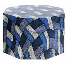 Smooth octogonal urn, matte checked fabric look, 5L
