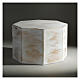 Smooth octogonal urn, matte bronze white gold look, 5L s2