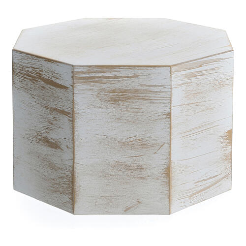 Octagon cremation urn bronze matte effect white gold 5L 1