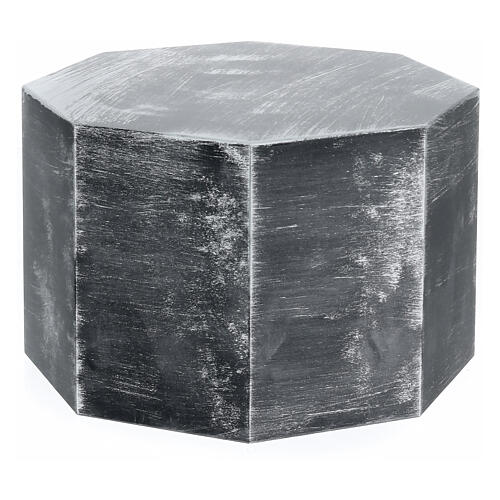 Cremation urn octagon bronze effect matte aluminum 5L 3