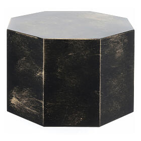 Octagonal urn, smooth surface with matte bronze gold look, 5L