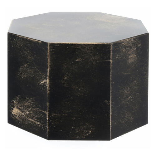 Octagonal urn, smooth surface with matte bronze gold look, 5L 1