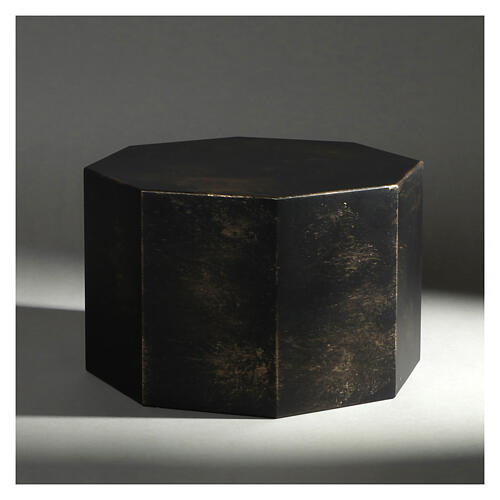Octagonal urn, smooth surface with matte bronze gold look, 5L 2