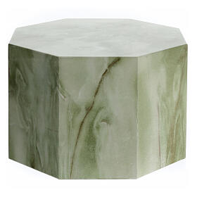 Octagonal funeral urn with shiny onyx effect 5L
